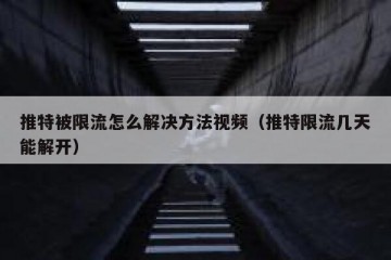 推特被限流怎么解决方法视频（推特限流几天能解开）
