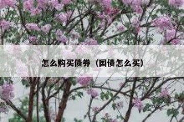 怎么购买债券（国债怎么买）