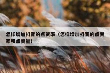 怎样增加抖音的点赞率（怎样增加抖音的点赞率和点赞量）