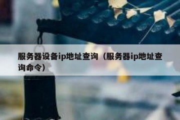 服务器设备ip地址查询（服务器ip地址查询命令）