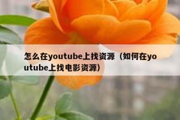 怎么在youtube上找资源（如何在youtube上找电影资源）