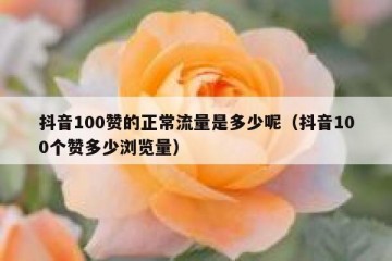 抖音100赞的正常流量是多少呢（抖音100个赞多少浏览量）