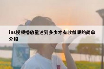 ins视频播放量达到多少才有收益呢的简单介绍