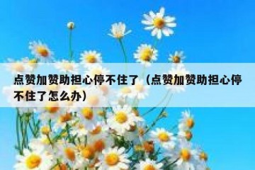 点赞加赞助担心停不住了（点赞加赞助担心停不住了怎么办）