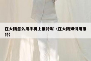 在大陆怎么用手机上推特呢（在大陆如何用推特）