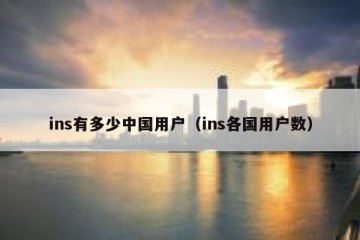 ins有多少中国用户（ins各国用户数）