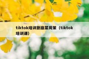 tiktok培训割韭菜周茉（tiktok培训课）