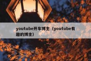 youtube开车博主（youtube有趣的博主）