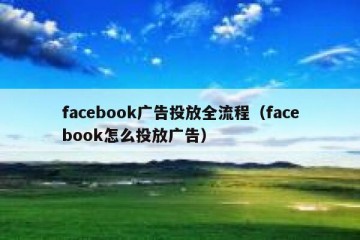 facebook广告投放全流程（facebook怎么投放广告）
