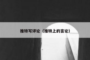 推特写评论（推特上的言论）