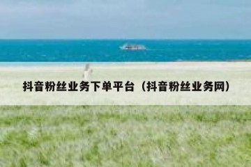 抖音粉丝业务下单平台（抖音粉丝业务网）