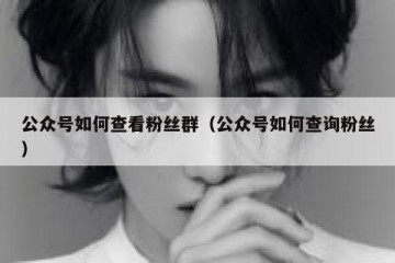 公众号如何查看粉丝群（公众号如何查询粉丝）