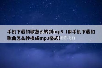 手机下载的歌怎么转到mp3（用手机下载的歌曲怎么转换成mp3格式）