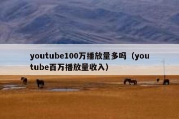 youtube100万播放量多吗（youtube百万播放量收入）