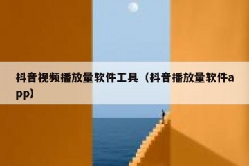 抖音视频播放量软件工具（抖音播放量软件app）