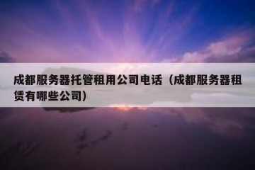 成都服务器托管租用公司电话（成都服务器租赁有哪些公司）