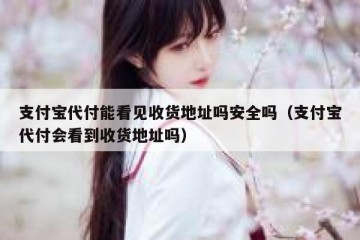 支付宝代付能看见收货地址吗安全吗（支付宝代付会看到收货地址吗）