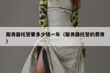 服务器托管要多少钱一年（服务器托管的费用）