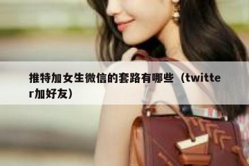 推特加女生微信的套路有哪些（twitter加好友）