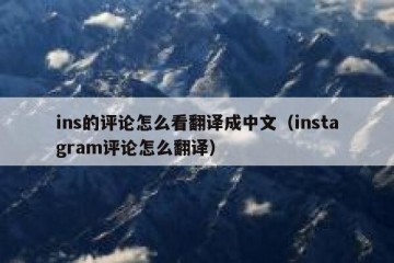 ins的评论怎么看翻译成中文（instagram评论怎么翻译）