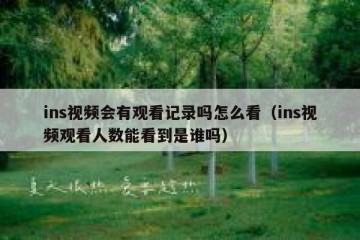 ins视频会有观看记录吗怎么看（ins视频观看人数能看到是谁吗）