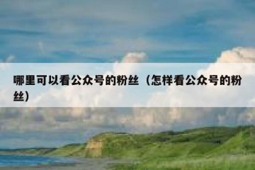 哪里可以看公众号的粉丝（怎样看公众号的粉丝）
