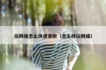 玩网络怎么快速涨粉（怎么样玩网络）