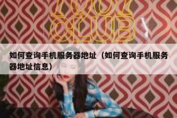 如何查询手机服务器地址（如何查询手机服务器地址信息）