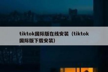 tiktok国际版在线安装（tiktok国际版下载安装）