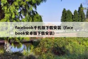 facebook手机版下载安装（facebook安卓版下载安装）