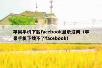 苹果手机下载facebook显示没网（苹果手机下载不了facebook）