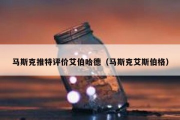 马斯克推特评价艾伯哈德（马斯克艾斯伯格）