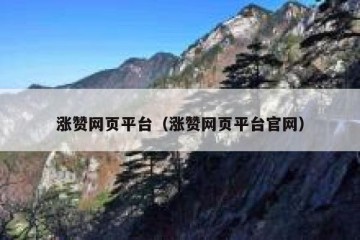 涨赞网页平台（涨赞网页平台官网）