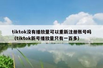 tiktok没有播放量可以重新注册账号吗（tiktok新号播放量只有一百多）