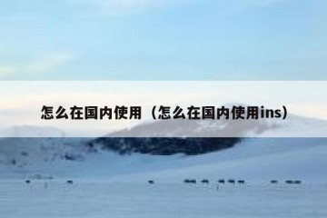 怎么在国内使用（怎么在国内使用ins）