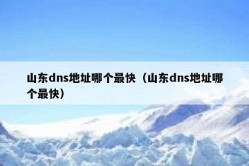 山东dns地址哪个最快（山东dns地址哪个最快）