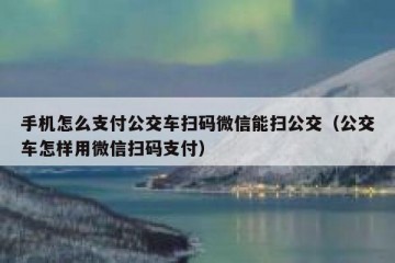 手机怎么支付公交车扫码微信能扫公交（公交车怎样用微信扫码支付）