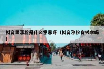 抖音里涨粉是什么意思呀（抖音涨粉有钱拿吗）