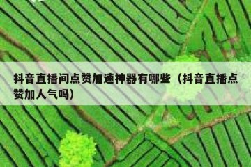 抖音直播间点赞加速神器有哪些（抖音直播点赞加人气吗）