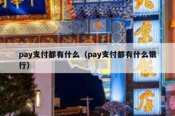pay支付都有什么（pay支付都有什么银行）