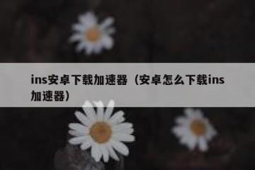 ins安卓下载加速器（安卓怎么下载ins加速器）