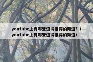 youtube上有哪些值得推荐的频道?（youtube上有哪些值得推荐的频道）
