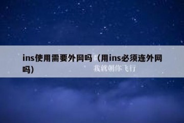 ins使用需要外网吗（用ins必须连外网吗）