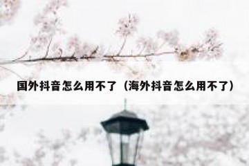 国外抖音怎么用不了（海外抖音怎么用不了）