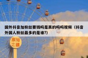 国外抖音加粉丝要钱吗是真的吗吗视频（抖音外国人粉丝最多的是谁?）