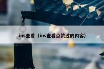 ins查看（ins查看点赞过的内容）