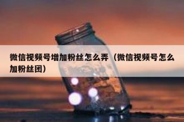 微信视频号增加粉丝怎么弄（微信视频号怎么加粉丝团）