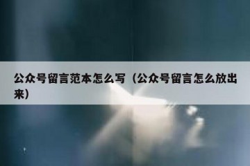公众号留言范本怎么写（公众号留言怎么放出来）