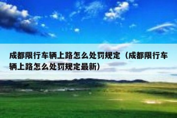 成都限行车辆上路怎么处罚规定（成都限行车辆上路怎么处罚规定最新）