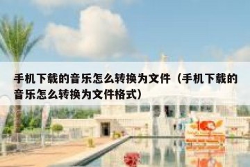 手机下载的音乐怎么转换为文件（手机下载的音乐怎么转换为文件格式）